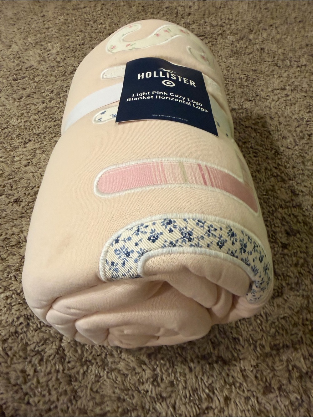 NWT Hollister x Target Cozy Pink Logo Sherpa Blanket 50x60